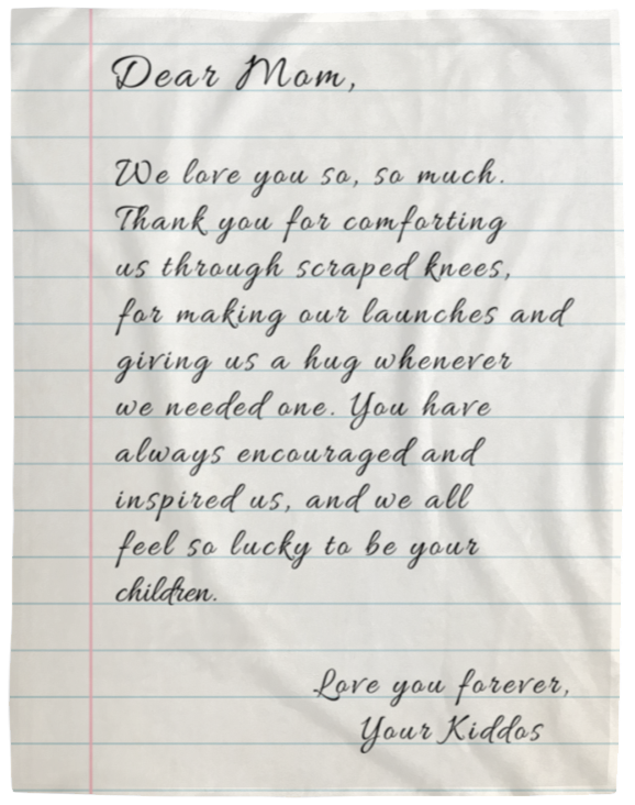 Dear Mom Letter Plush Blanket