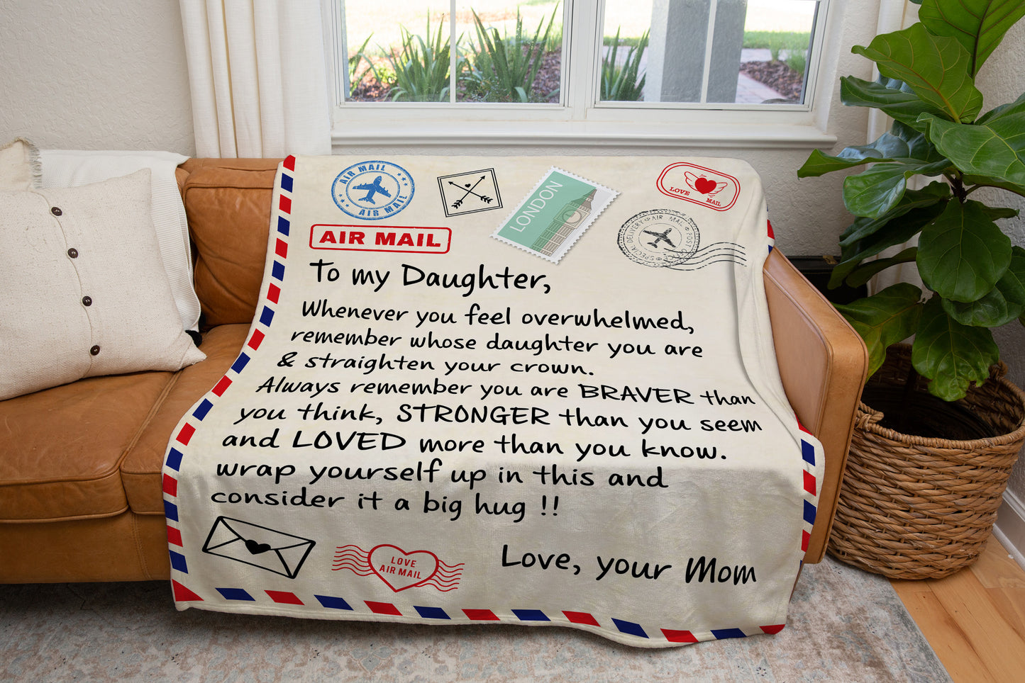 To My Daughter Whenever You Feel Overwhelmed Remember Whose Daughter You Are Blanket