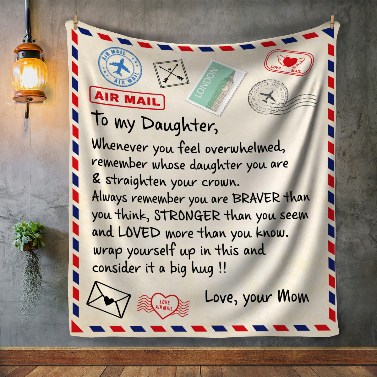 To My Daughter Whenever You Feel Overwhelmed Remember Whose Daughter You Are Blanket