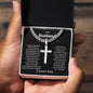 To My Husband Cuban Link with Cross