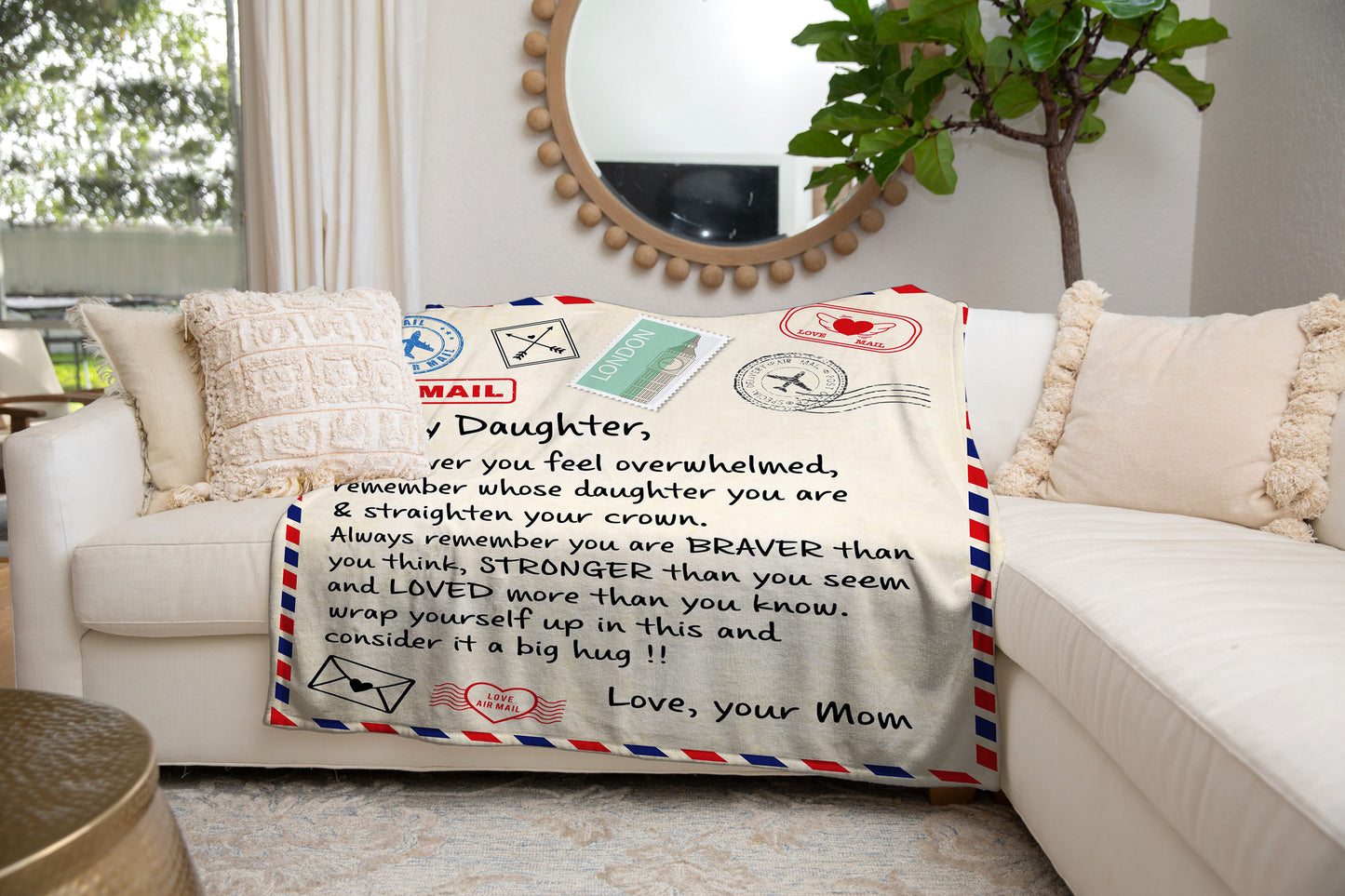 To My Daughter Whenever You Feel Overwhelmed Remember Whose Daughter You Are Blanket