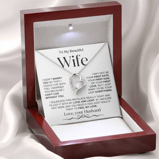 To My Beautiful Wife - Forever Love Pendant-wht