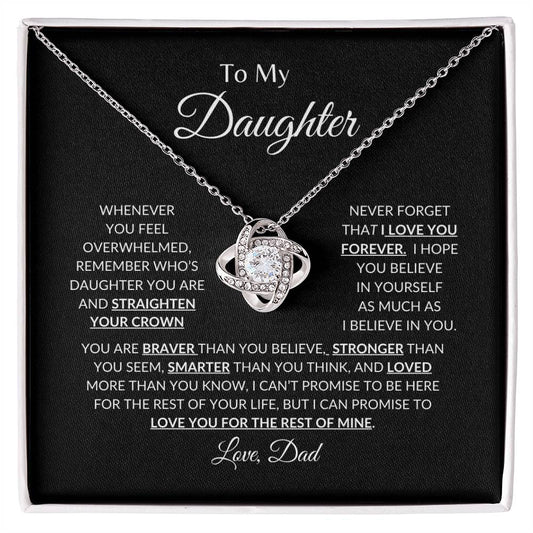 To My Daughter Love Knot Necklace