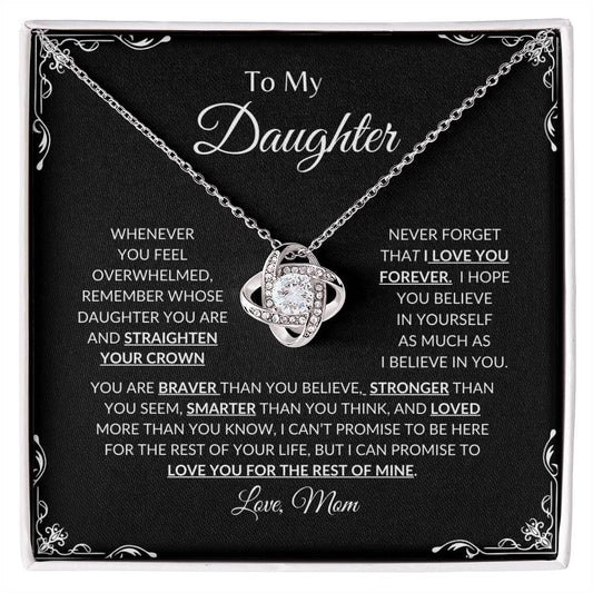 To My Daughter Love Knot Necklace