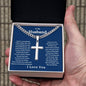 To My Husband Cuban Chain with Artisan Cross