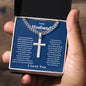 To My Husband Cuban Chain with Artisan Cross