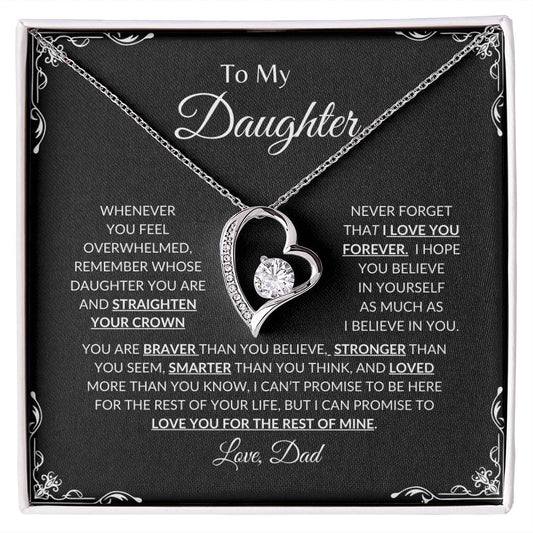 To My Daughter Forever Love Necklace