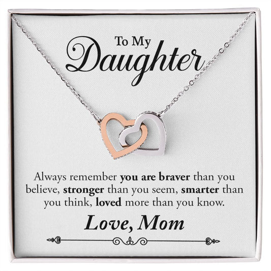 My Daughter | Be strong always - Interlocking Hearts necklace